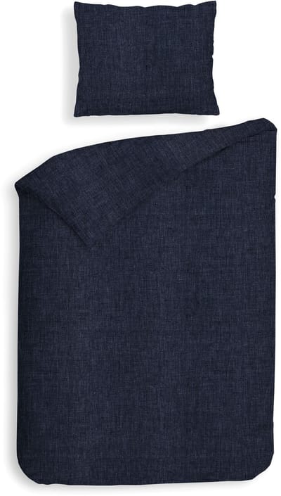 Heckettlane Dekbedovertrek Franela - Effen Bedlinnen - 140x200-220 cm - Eenpersoons - Blauw - Dekbedovertrek van 100% Katoen-Flanel