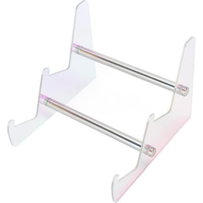 Support de clavier en acrylique amovible Organisateur de bureau pour claviers mécaniques Étagère de rangement pour affichage de bureau Double couche white
