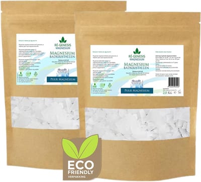Ré-genesis Magnesium Badkristallen Vlokken – Magnesium Badzout – Voetbadzout - 4 kg (2x2kg) in stazak
