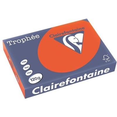 Clairefontaine Trophée Intens, gekleurd papier, A4, 120 g, 250 vel, kardinaalrood
