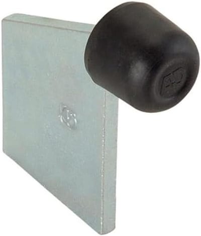 Eindslagaanslag poort - Poortstopper Deurstop - Hekken Beveiligen - Soldeerbaar Rubberen Buffer - 90 mm Hoogte - Geborsteld Staal