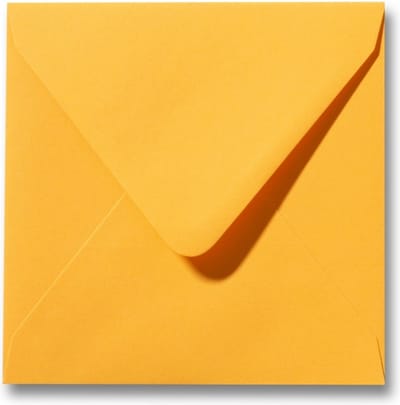 Envelop 14 x 14 cm Goudgeel 60 stuks