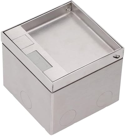 Pop-up bodemdoos met roestvrijstalen afdekplaat voor verborgen vloeraansluitingen, weerbestendige socket voor keuken en werkblad