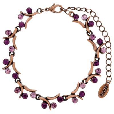 Behave - rosékleurige takjesarmband met paarse stenen - natuur - chic