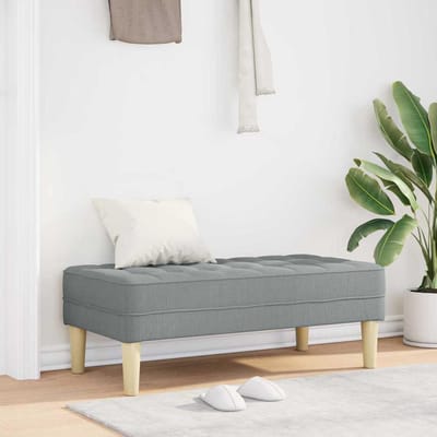 vidaXL - Bank - met - kussen - Lichtgrijs - 113 - x - 57 - x - 39 - cm - Stof