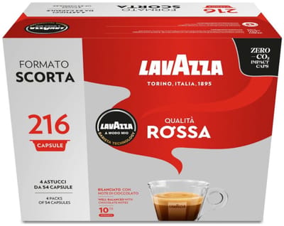 Lavazza Qualita Rossa - 216 Koffiecups Compatibel met Lavazza A Modo Mio