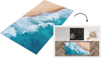 Keukenloper - Loper keuken - Zee - Golf - Zomer - 120x60 cm - Keukenloper vinyl
