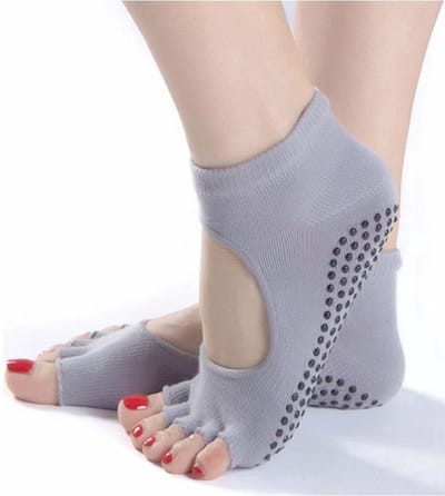 New Age Devi - Antislip sokken Yoga - Licht grijs - One size volwassenen