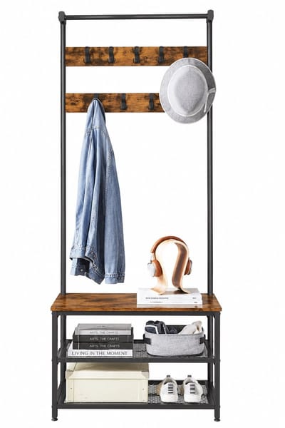 Jurrys Kapstok - Schoenenrek - Kledingrek - Industrieel - Praktisch - Multifunctioneel - Ruimtebesparend -Tijdloos - 32x64x180 cm