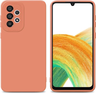 Cadorabo Hoesje geschikt voor Samsung Galaxy A32 4G in FLUID LICHT ORANJE - Beschermhoes gemaakt van flexibel TPU silicone Cover Fluid Case