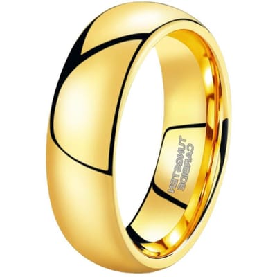 Klassieke wolfraamring, brede bol, 2/4/6/8mm, gouden rechte rand wolfraam stalen trouwring voor dames en heren 12 beige