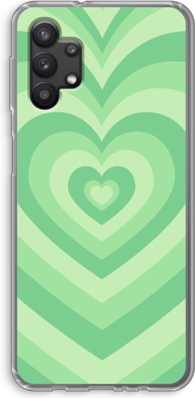 Case Company® - Hoesje geschikt voor Samsung Galaxy A32 5G hoesje - Hart Groen - Soft Cover Telefoonhoesje - Bescherming aan alle Kanten en Schermrand