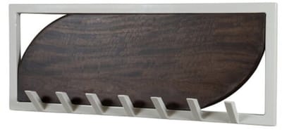 Kapstok Santa Cruz mangohout met 7 haken - 60x5x24 cm - Walnoot