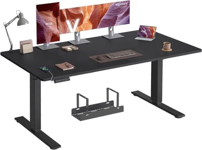 Verstelbaar Bureau - Sta bureau - Ergonomisch werken - Met USB-C poort - 160 x 80 cm - Zwart
