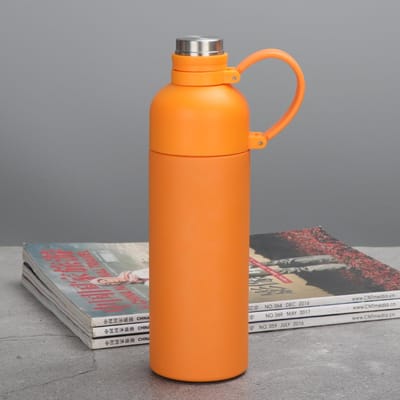 Tasse Thermos Dames Haut Niveau d'Apparence Étudiant Compact Acier Inoxydable Délicat Portable Tasse à Eau Tasse à Paille 500ml