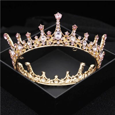 Pageant 9 Kleuren Blauw Kristallen Bruiloft Kroon Koninklijke Koningin Tiara's Roze Rood Zwart Rond Diadeem Bruid Haar Sieraden Accessoires black
