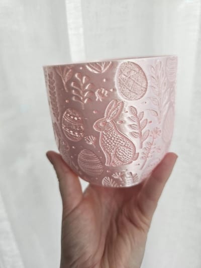 3D-geprinte Paashaas Bloempothoes – 9 cm – Paasdecoratie met Konijn en Paaseieren