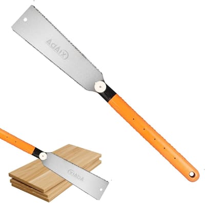 Vlakke zaag - Japanse trekzaag - Houtbewerking projecten - Dubbele rand - 445 cm lengte - Zwart