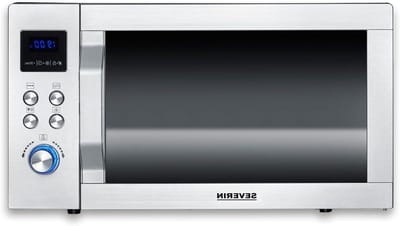 Magnetron met hetelucht - Oven combi - Snel eten bereiden - Grote glazen bodem - 25 Liter - Zwart RVS