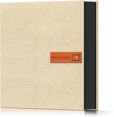 Fotoalbum 10 x 15 cm - 200 hoezen met etiket - hardcover linnen voor bruiloft, verjaardag, reizen en baby