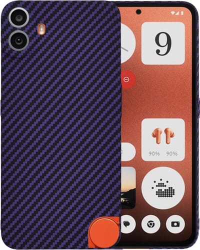Hoesje geschikt voor Nothing CMF Phone 1 - Techsuit Carbonite FiberShell Carbon Back Cover - Paars