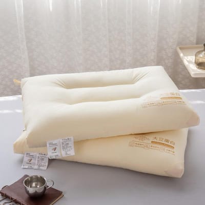 Oreiller en coton de classe A pour soja anti-affaissement, noyau d'oreiller ménager en pur coton, noyau d'oreiller pour hôtel pour vertèbres cervicales 48*74cm white