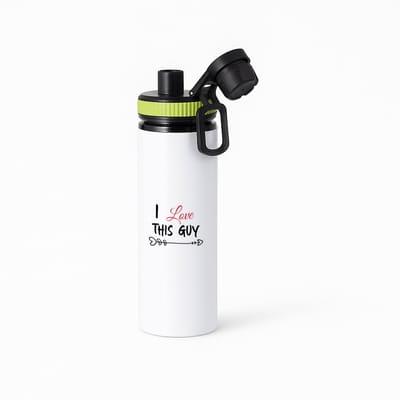 Hacebo® - I love this guy waterfles met draaidop groen - iemand die liefde wilt geven aan een ander - valentijnsdag - cadeau voor vriend(je) - verjaardagscadeau - kado - geschenk - gift - verrassing - water fles - 850ML