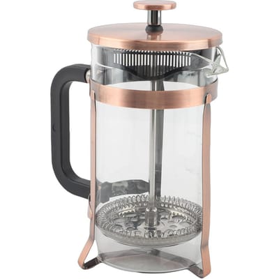 Cafetière à Piston en Verre Borosilicaté Théière à Piston à Café avec 2 Filtres Maillés Facile à Nettoyer pour la Maison le Bureau Type 1