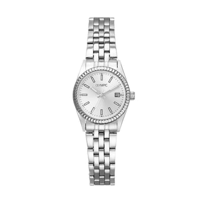 Olympic OL75DSS001 Novi Dames Horloge - Mineraalglas - Staal - Zilverkleurig - 26 mm breed - Quartz - Druksluiting - 5 ATM (douchen)