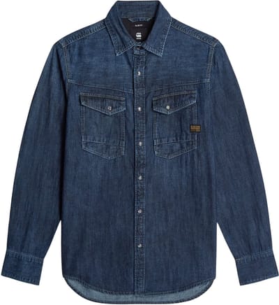 Overhemd Lange Mouw G-Star Raw D23616-D252 SLIM DENIM-G133 WORN IN DEEP SEA