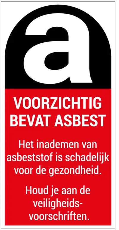 Voorzichtig bevat asbest sticker | 15 x 7,5 cm
