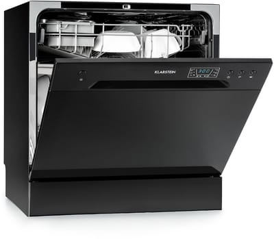 Klarstein Vaatwasser Mini voor 8 Couvert, Stille Kleine Vaatwasser met 6 Programma’s, Tafelmodel Vaatwasser voor Thuis, Kantoor en Camping, Mini Vaatwasser met Wateraansluiting - Vaatwasmachine Mini-Vaatwasser - 8 Maatgedekken 49 dB 45 cm 1620W