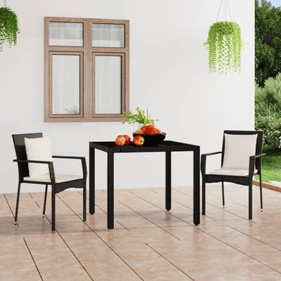 vidaXL - Tuinstoelen - 2 - st - met - kussens - poly - rattan - zwart