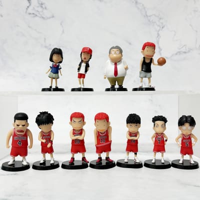 11 stuks/set Slam Dunk Hanamichi Sakuragi Kaede Rukawa Hisashi Mitsui Ryota Miyagi Anzai Mitsuyoshi PVC Figuur Speelgoed no box white