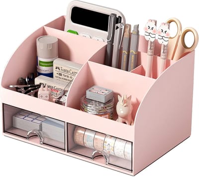 Daity Bureau-opbergdoos - te gebruiken als cosmetica-organizer of pennenhouder - geschikt voor het organiseren van bureau- - school- - thuis- en kantoorbenodigdheden (wit).