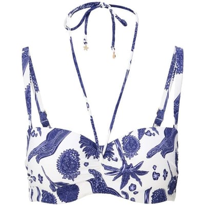 LingaDore - Balconette Bikini Top Blue White - maat 38B - Blauw/Wit