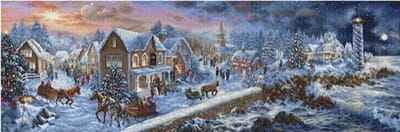 Borduurpakket - LETI 8007 - Holiday at Seaside (by Nicky Boehme's Painting) KINGSIZE - telpatroon om te borduren