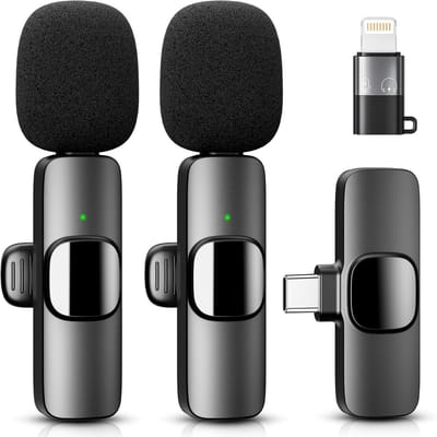 GELLDG Microfoon - Draadloze lavaliermicrofoon - Compatibel met iPhone en Android-pc's - Minimicrofoon - Perfect voor livestreaming, video-opnames, interviews, YouTube, TikTok en vlogs