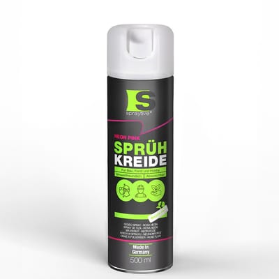 Spraytive 1x 500ml spuitkrijt neon roze markeerspray afwasbaar krijtspray voor tijdelijk markeren op asfalt gras en beton hoge dekking