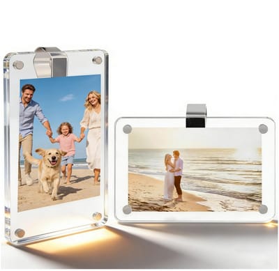 Dailygoods- Fotohouder Magnetisch - Autozonneklep - 2 Stuks - Transparant PMMA - Fotolijst - Autoaccessoires - Beschermt Foto's - Fotolijstje