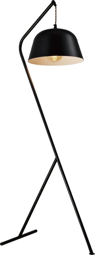 QUVIO Vloerlamp retro - Vloerlamp woonkamer - Vloerlampen - Verlichting - Lampen - Leeslamp - Staande lamp  - Met 1 lichtpunt - E27 Fitting - Voor binnen - Vintage design - 44 x 35 x 130 cm - Metaal - Zwart en wit