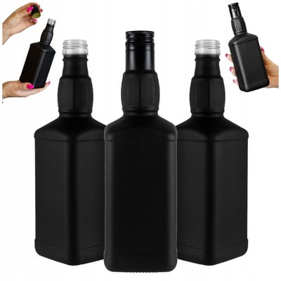 Bimberek Daniels - Glazen Flessen - 500ml - Mat Zwart - Voor Whisky en Likeur