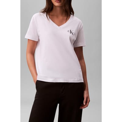 Calvin Klein Logo V-neck 2-pack Tee Adrenaline Rush/brilliant White Taglia: XXL | Pantaloni Outlet | Donna | Bianco