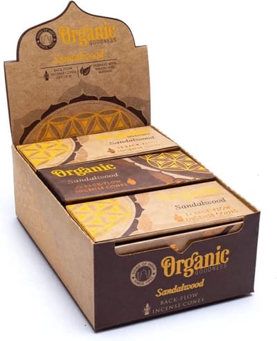 Organic Goodness - Sandelhout - Backflow - Wierookkegels - Song of india - doos 6 stuks