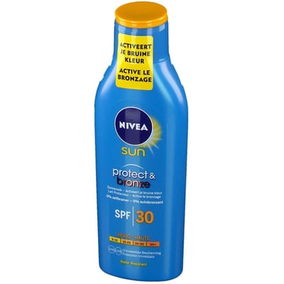 NIVEA SUN Protect & Bronze Zonnebrand SPF 30 - Zonnecrème - Met Pro-melanine Extract - Beschermt en Ondersteunt een Bruine Kleur - Zonnebrandcrème - 200 ml