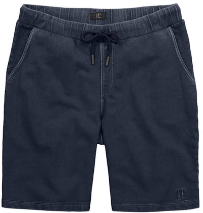 JP 1880 - Heren - Sweat bermuda elastische tailleband vintage look - Navy blauw - Maat L