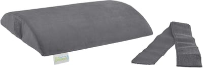Bodyprotect 30 x 28 x 6 cm rugkussen met zachte micro-pluche hoes, halve rol, orthopedisch kussen, fixeerbaar met klittenband, traagschuim, grijs