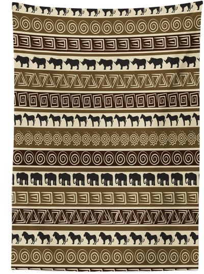 ABAKUHAUS Geometrisch Tafelkleed – 140x200 cm – Zwart/Bruin Satijn