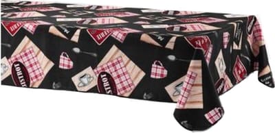 Tafelkleed Rechthoek Kopjes – Anti-vlek en Anti-kreuk – Zwart - 150x240 cm