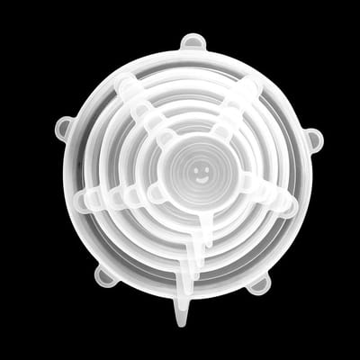 Dailygoods- Siliconen Deksel - 12 Stuks - Ronde Deksel - Rekbaar - Voor Kommen/Glazen - Transparant - Voor Bewaren van Levensmiddelen - Deksels